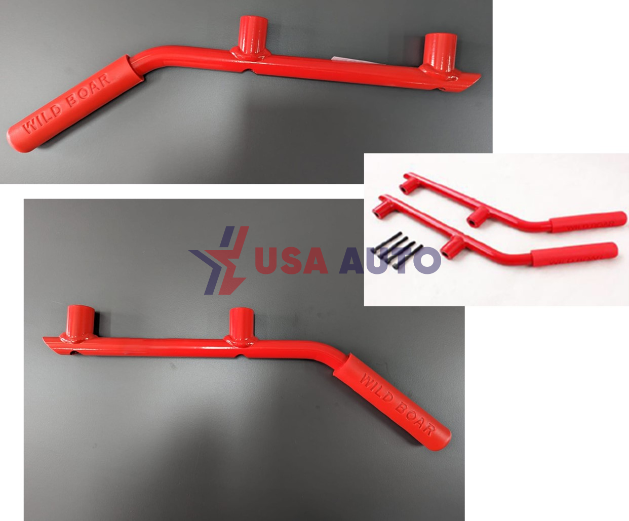 სახელური WRANGLER 2007-2017 სალონის წითელი ლითონის, უკანა (კომპლექტი)