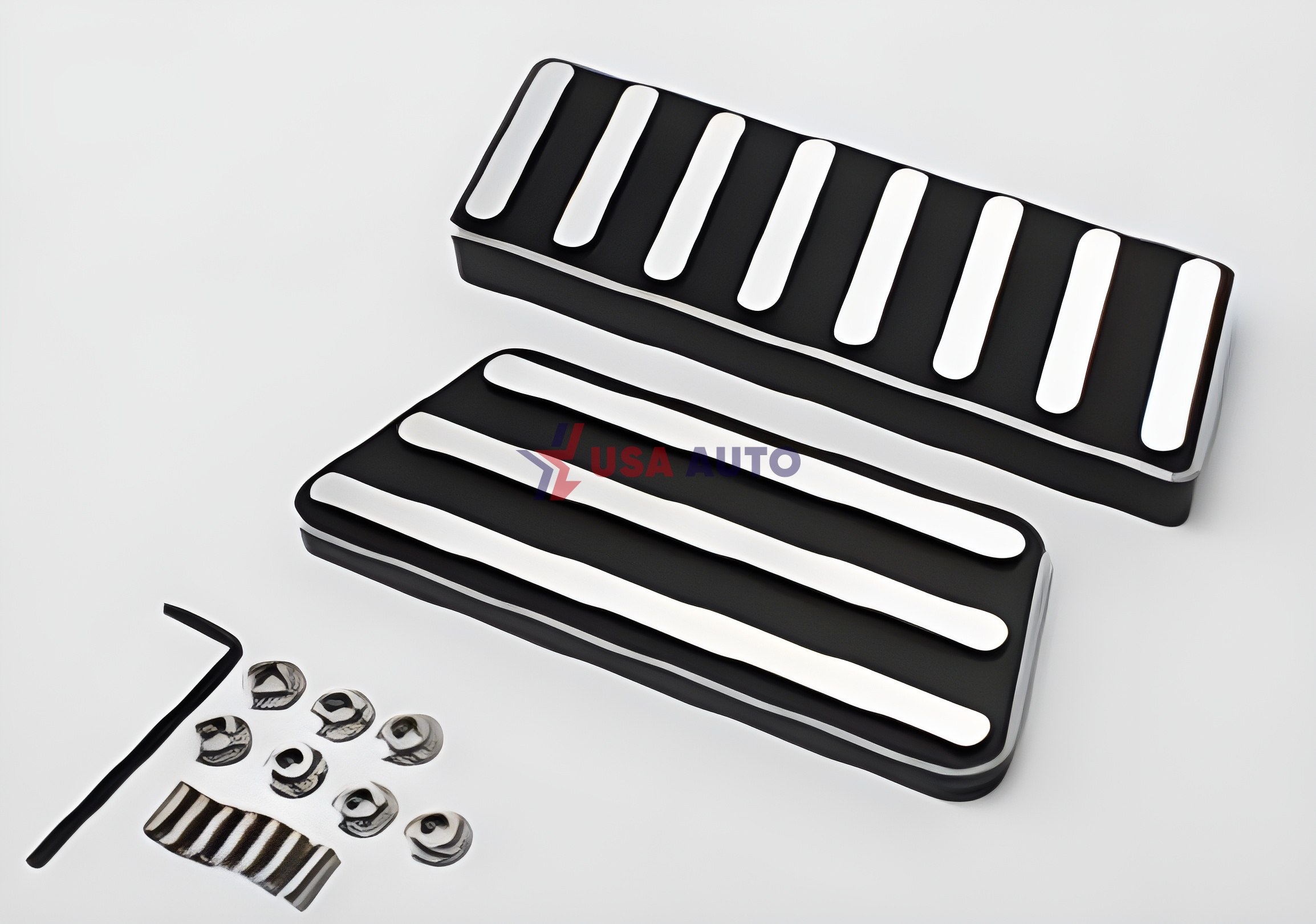 გაზის პედალი WRANGLER 2007-2017 ვერცხლისფერი/შავი (ზებრა)