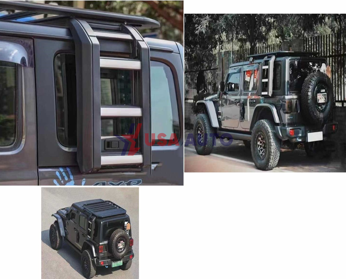 კიბე WRANGLER 2018-2022 საბურავის საბარგულის ალუმინი