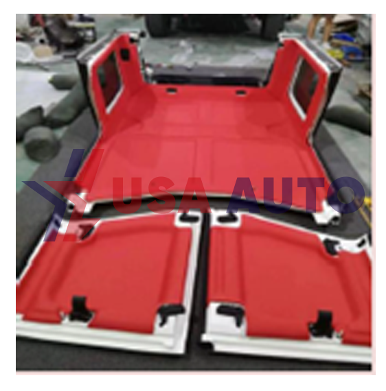 ჭერის WRANGLER 2018-2022 შიდა გაფორმება ხელოვნური ტყავი (წითელი)