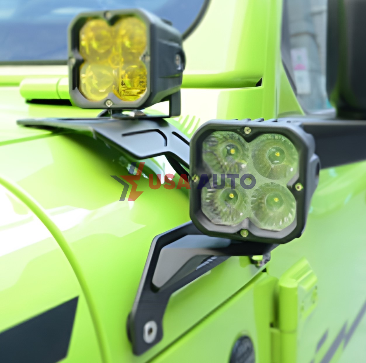 სამაგრი WRANGLER 2018-2022 საქარე მინის სანათის (ალუმინი) (კომპლექტი-2ც) MAIKER ლოგო