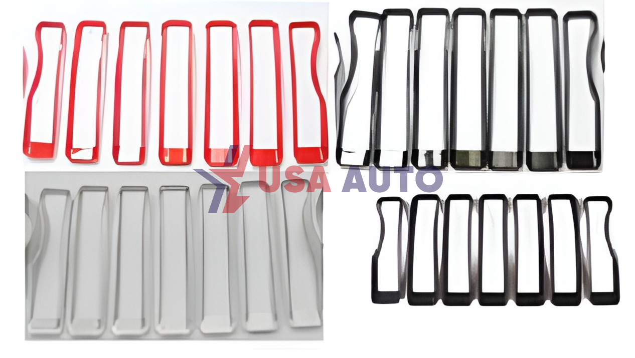 ცხაურის WRANGLER 2018-2022 რგოლების კომლექტი წითელი (კომპლექტი-7ც)