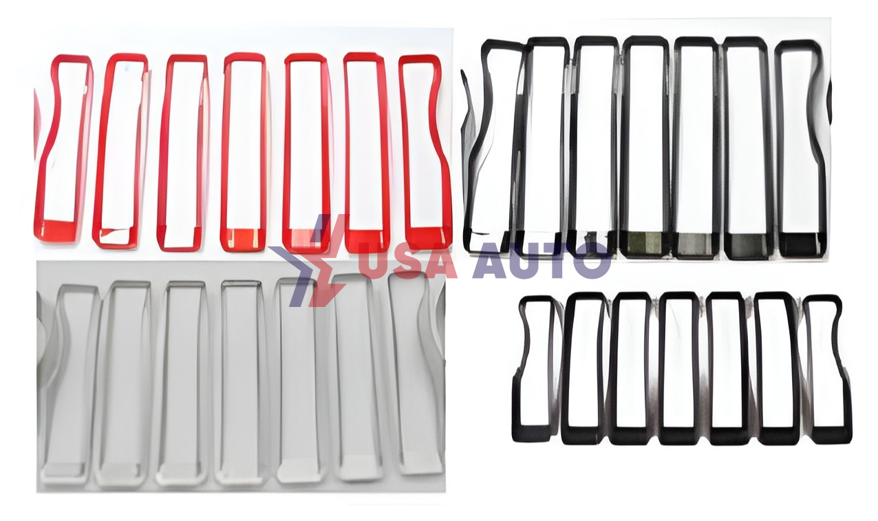 ცხაურის WRANGLER 2018-2022 რგოლების კომლექტი ვერცხლისფერი (კომპლექტი-7ც)