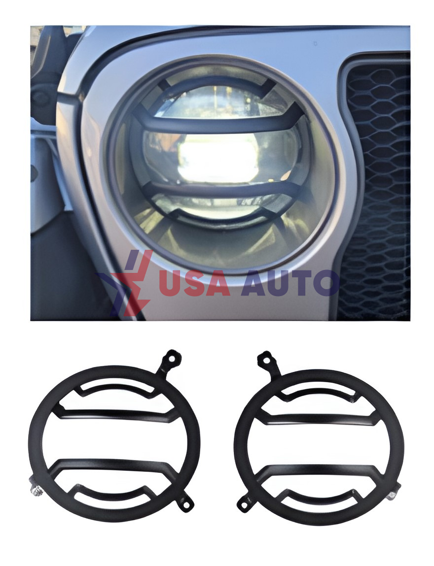 ხუფი WRANGLER 2018-2022 დამცავი მაშუქის წინა, ალუმინი (კომპლექტი-2ც) (RUGGED RIDGE)