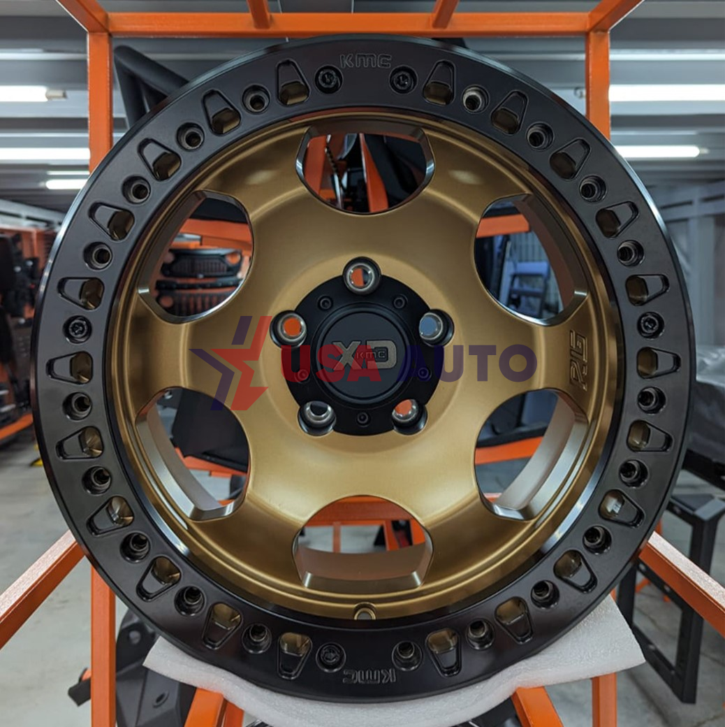 დისკი ბრონზისფერი WRANGLER 17''x 8.5'' 0/-15 შავი ჩამკეტი რგოლით (კომლპექტი-4ც) (BEADLOCK)