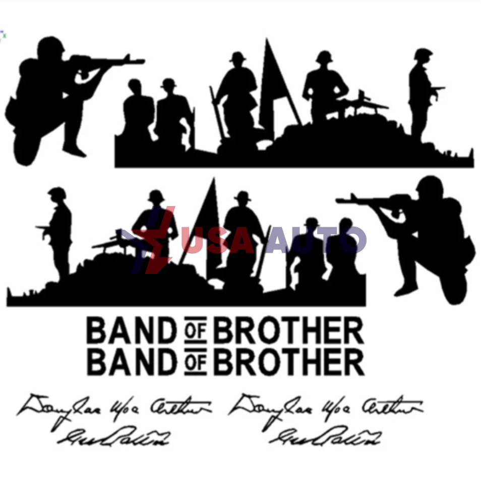 სტიკერი BAND OF BROTHERS შავ-თეთრი 100x28 სმ (კომპლექტი-8 ნაწილი)
