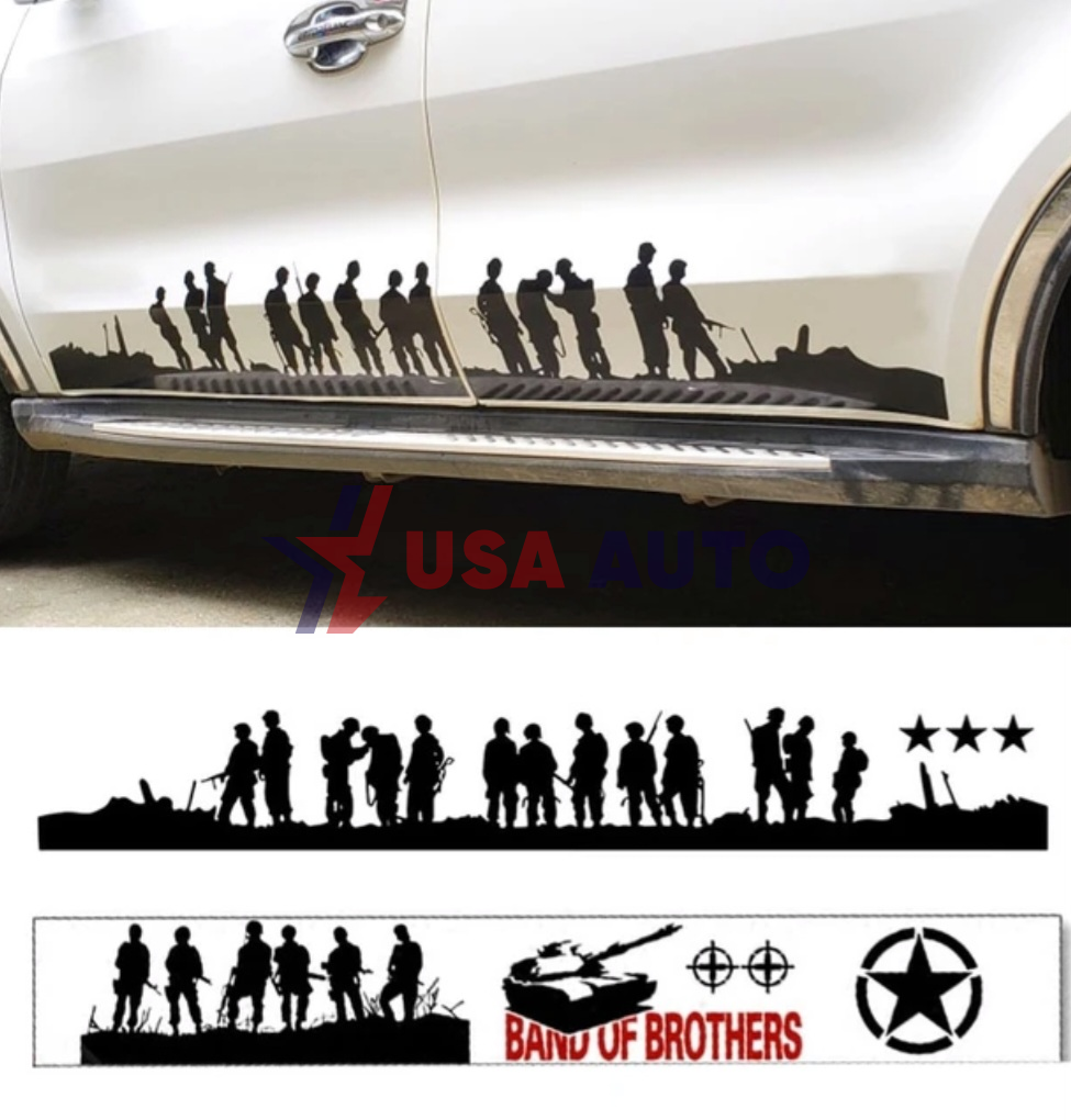 სტიკერი U.S.ARMY  შავ-თეთრი 110x14.5 სმ (კომპლექტი-11 ნაწილი)