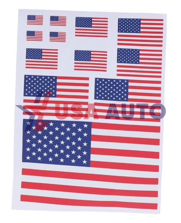 სტიკერი ამერიკის დროშების კომპლექტი (12 ნაწილი) 18x25 სმ