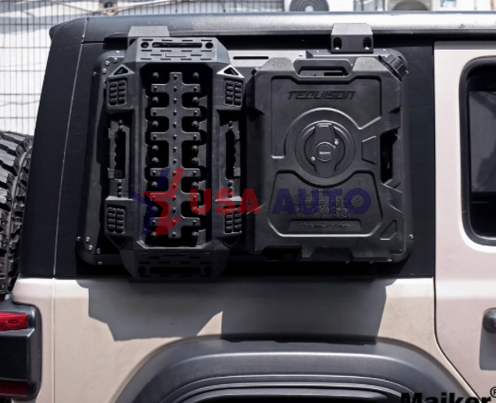 მინის WRANGLER 2018-2022 ინტეგრირებული აღჭურვილობა უკანა მარჯვენა (შავი ავზით-9ლიტრი და დაბრკოლების გადასალახი სადებით)