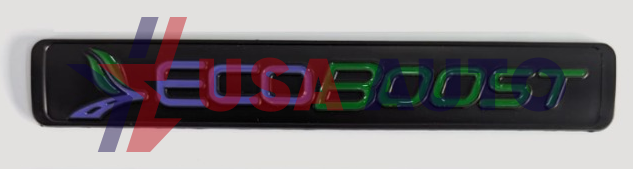 ემბლემა საბარგულის ECOBOOST 142x21mm შავი, იასამნისფერი და მწვანე წარწერით (რკინა)