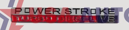 ემბლემა POWER STROKE TURBO DIESEL 100x15mm ქრომირებული (რკინა)