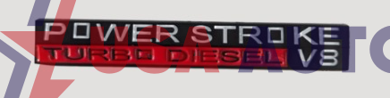 ემბლემა POWER STROKE TURBO DIESEL 100x15mm შავი (რკინა)
