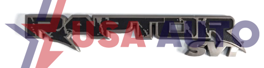 ემბლემა RAPTOR 375x70mm შავი, ვერცხლისფერი კანტით (ABS პლასტმასი)