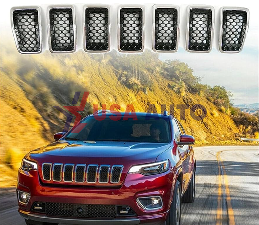 ცხაური CHEROKEE 2019-2023 რგოლები ზედა ქრომირებული (კომპლექტი)