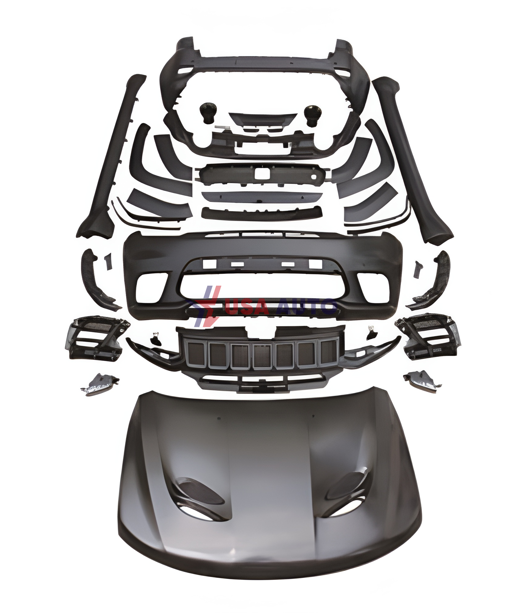 ბამპერის კომპლექტი G.CHEROKEE 2016-2022 წინა-უკანა SRT (კაპოტით)