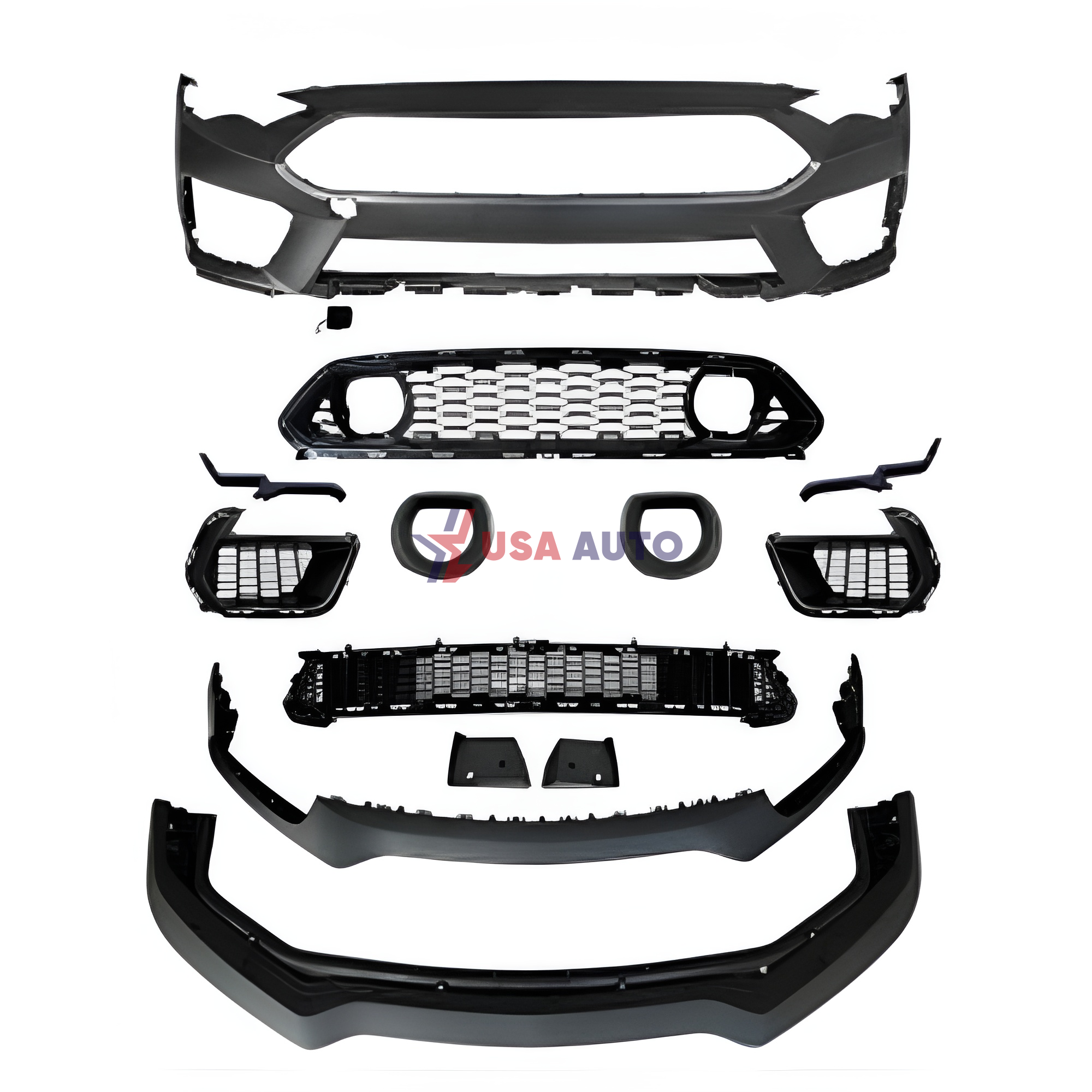 ბამპერის კომპლექტი MUSTANG  2018-2022 MARCH 1 წინა ლედ განათების ცხაურით