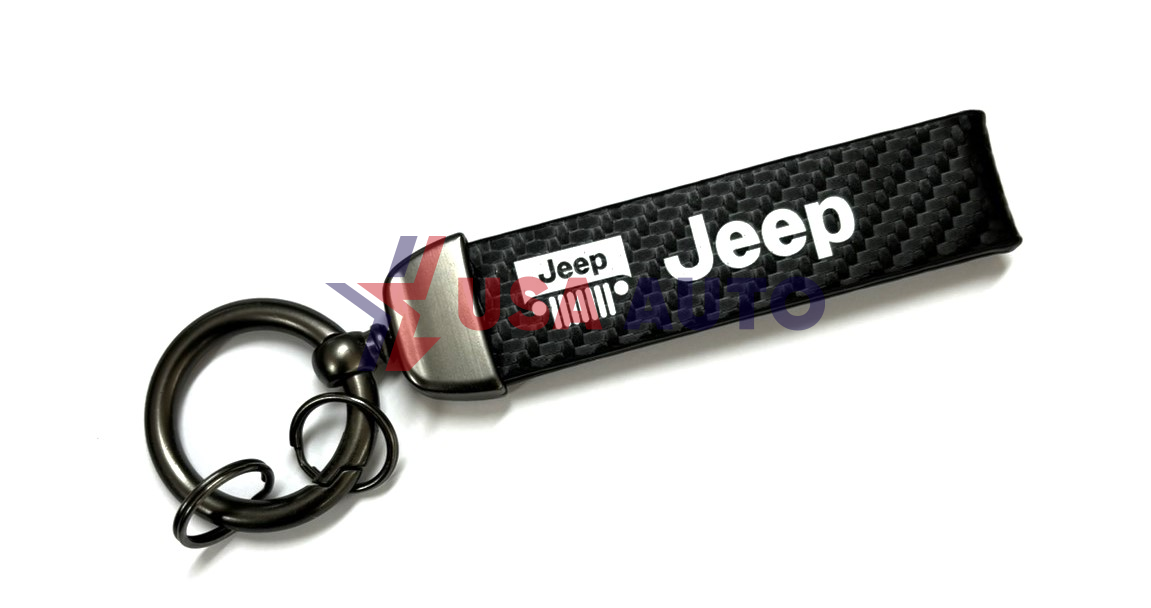 საკიდი გასაღების JEEP შავი, კარბონის ტყავი (ბრელოკი)