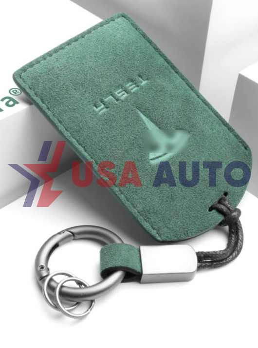 საკიდი გასაღების TESLA მწვანე, ტყავი (ბრელოკი)