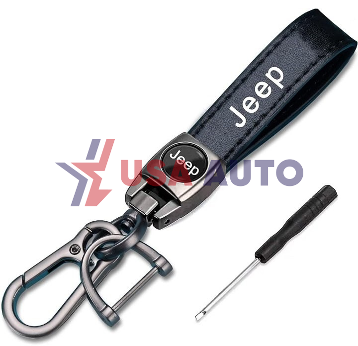 საკიდი გასაღების JEEP შავი, ტყავი, სახრახნისით (ბრელოკი)
