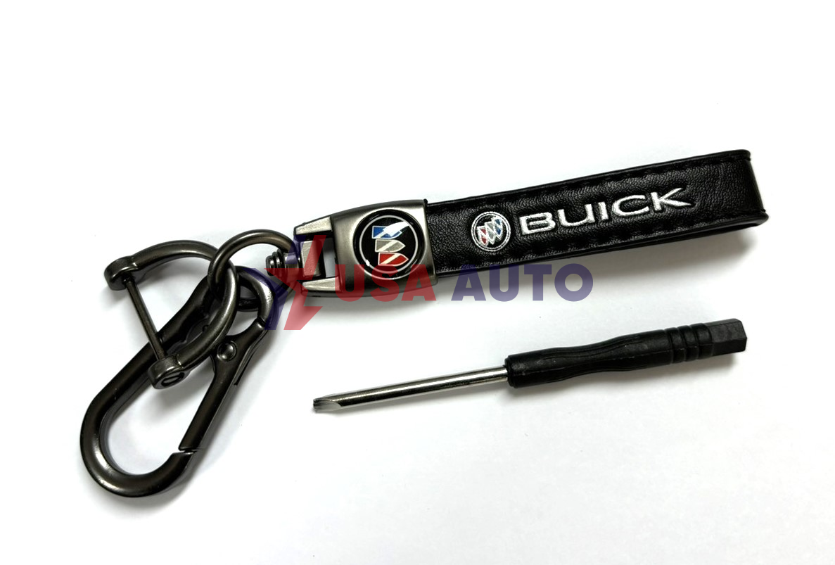 საკიდი გასაღების BUICK შავი, ტყავი, სახრახნისით (ბრელოკი)