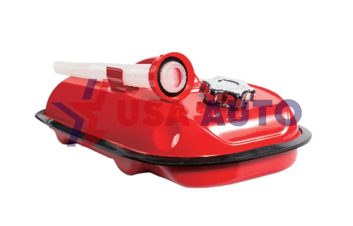 საწვავის და წყლის ავზი 5L ძაბრით  (ჰორიზონტალური) წითელი, რკინა