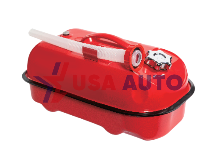 საწვავის და წყლის ავზი 10L ძაბრით  (ჰორიზონტალური) წითელი, რკინა