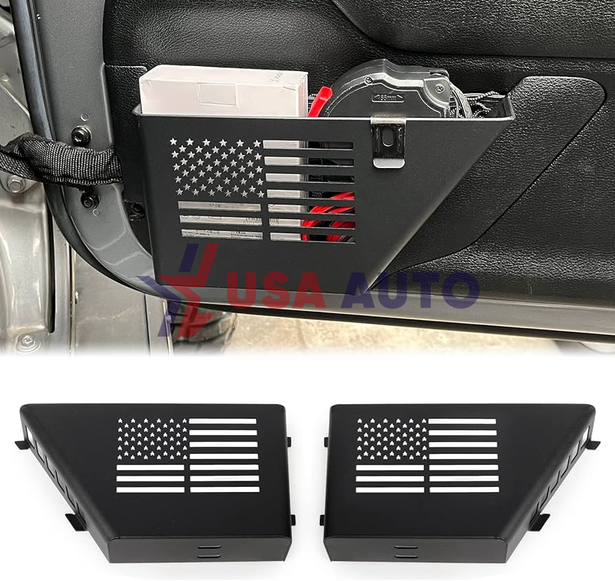 სათავსო WRANGLER 2007-2017 JK კარის შიდა, ამერიკის დროშის ვიზუალით (კომპლექტი 4ც) წინა უკანა