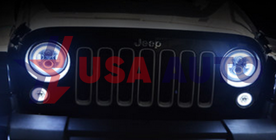 ფარი WRANGLER 2007-2017 JK წინა LED ( WITH ANGEL EYES) (კომპლექტი 2ც)