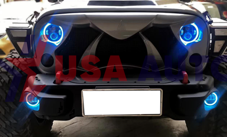 ფარი WRANGLER 2007-2017 JK RGB ნათებით (MULTICOLOR) (კომპლექტი 4ც, ფარი და ნისლის ფარები)