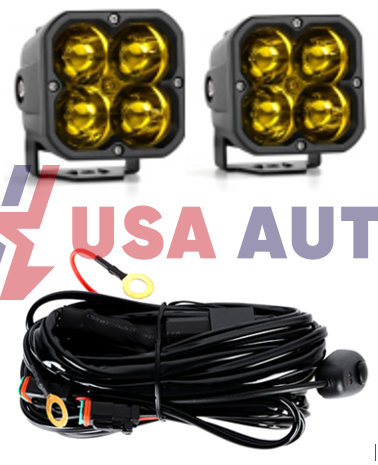 მაშუქი WRANGLER 2018-2022 JL/JK ყვითელი ნათებით 3" 20W (გაყვანილობით)