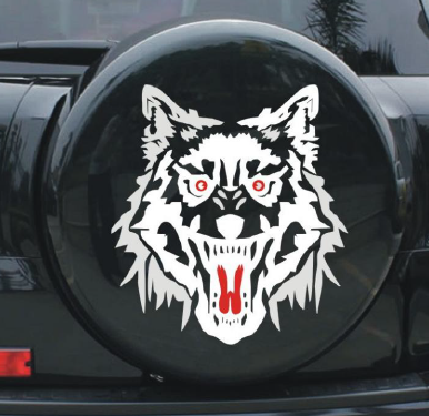 სტიკერი მგლის თავი (თეთრი) 40x38 სმ