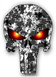 სტიკერი ჩონჩხის თავი (თეთრი, ნაცრისფერი) 14x12 სმ