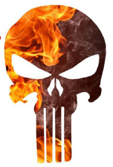 სტიკერი ჩონჩხის თავი (ცეცხლოვანი) 14x12 სმ