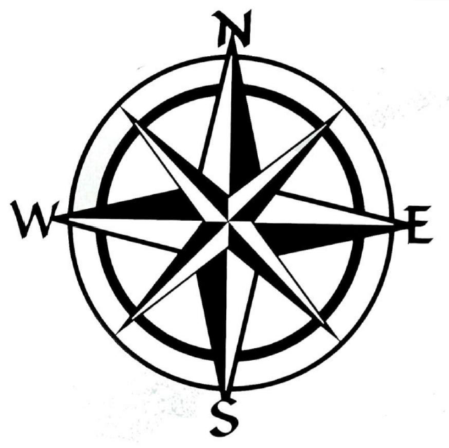 სტიკერი კომპასი (შავი) 14,5 სმ