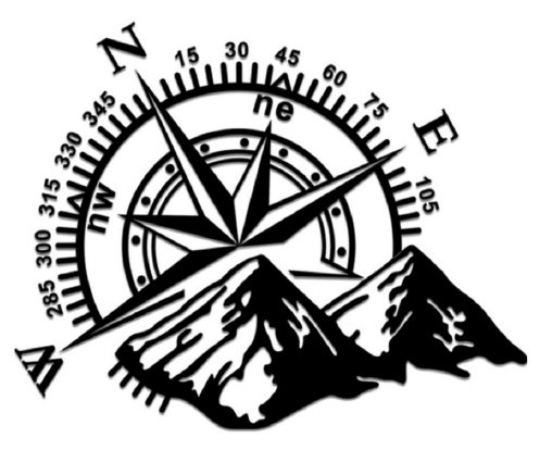 სტიკერი კომპასი (შავი) 30x9 სმ