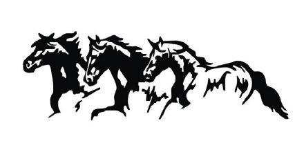 სტიკერი ცხენები (შავი) 25x8 სმ