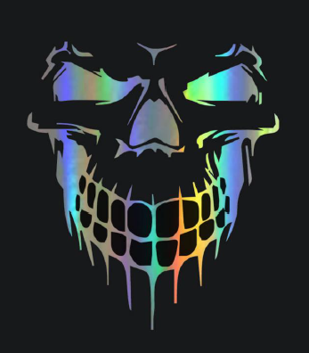 სტიკერი ჩონჩხის თავი (გარდამავალი ფერები) 32x30 სმ