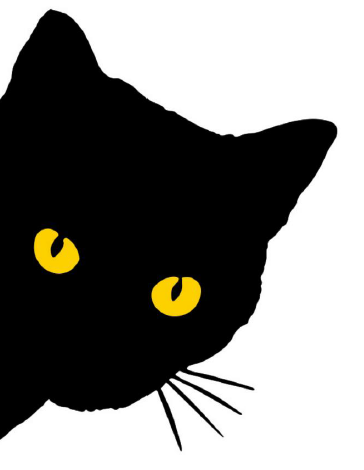 სტიკერი კატის თავი (შავი) 12x15 სმ