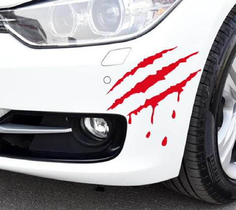 სტიკერი ნაკაწრის ეფექტით (წითელი) 30x15 სმ