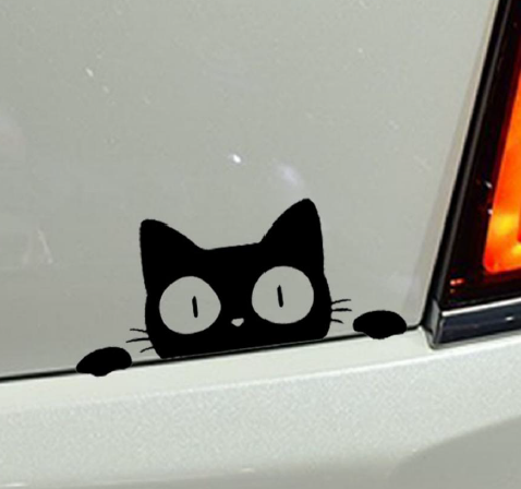სტიკერი კატის თავი (შავი) 14x6,2 სმ