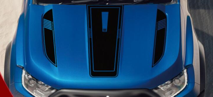 სტიკერი RANGER 2012-2020 კაპოტზე (კომპლექტი-3ც) შავი მატე