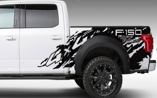 სტიკერი F150 2009-2014 უკანა კარზე და საბარგულზე (კომპლექტი-2ც) შავი მატე