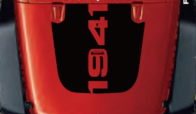 სტიკერი JEEP WRANGLER კაპოტზე (1941) შავი მატე