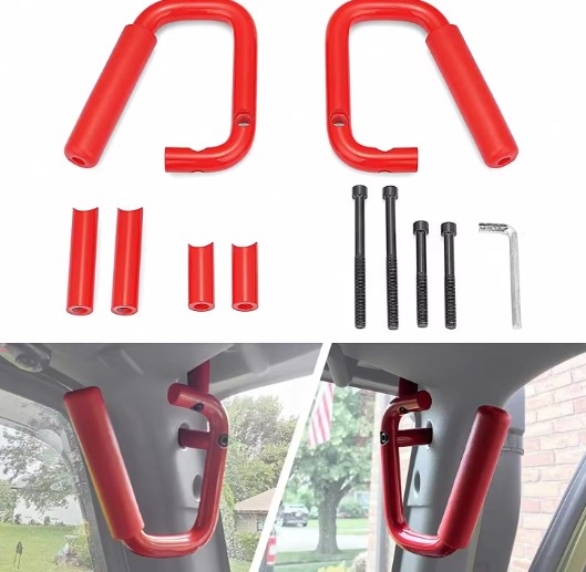 სახელური WRANGLER 2007-2017 სალონის წითელი ლითონის, წინა (კომპლექტი)