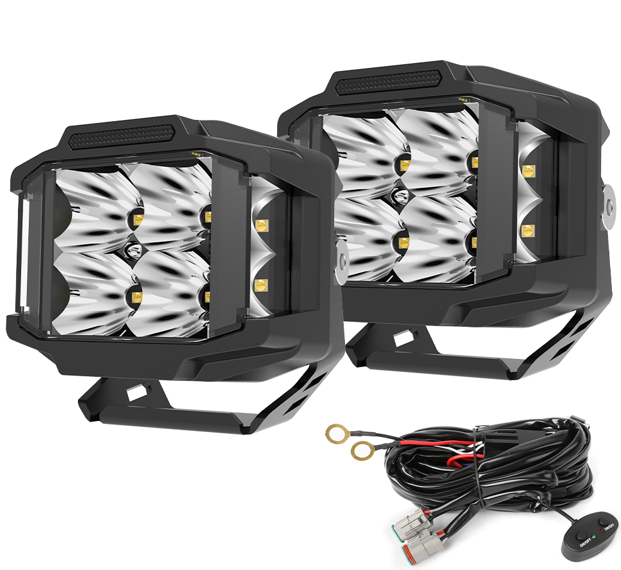 ლედ სანათი 4" - 10.16cm - 40W სტანდარტული ნათებით (DRIVING BEAM) კომპლექტი 2ც