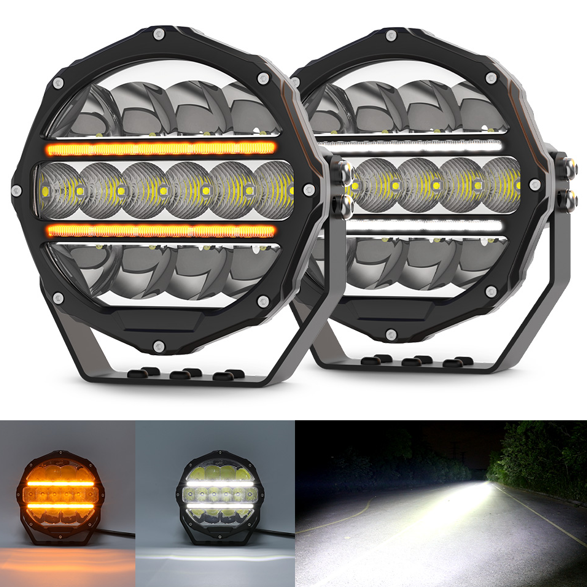 ლედ სანათი 7" - 17.78cm - 140W კომბინირებულ/სწორხაზოვანი ნათებით (COMBO/SPOT BEAM) კომპლექტი 2ც