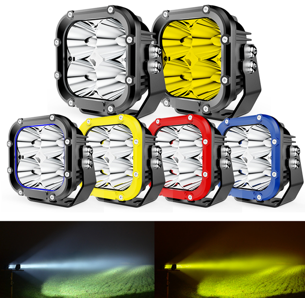 ლედ სანათი 4.6" - 11.68cm - 40W სწორხაზოვანი ნათებით წითელი (SPOT BEAM) კომპლექტი 2ც
