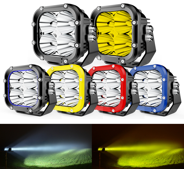 ლედ სანათი 4.6" - 11.68cm - 40W სწორხაზოვანი ნათებით შავი (SPOT BEAM) კომპლექტი 2ც