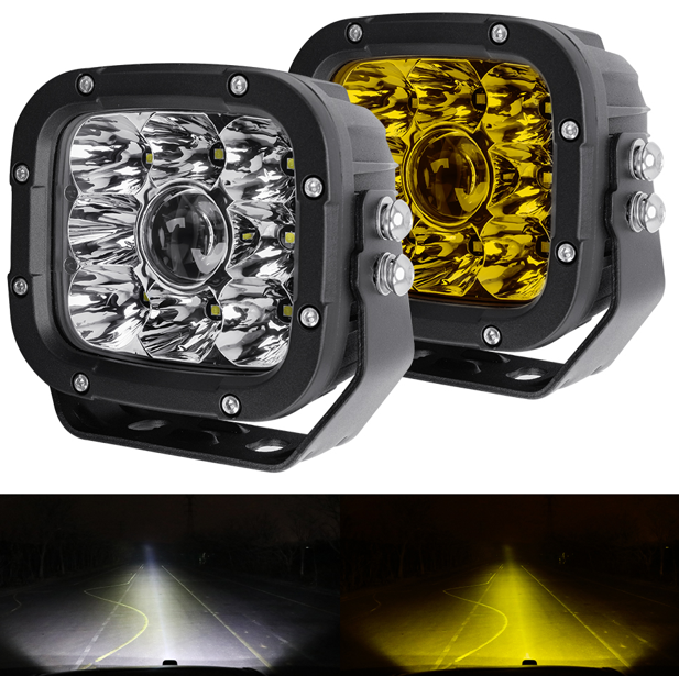 ლედ სანათი 5" - 12.7cm - 50W ლაზერი+სწორხაზოვანი ნათებით (LASER+SPOT BEAM) კომპლექტი 2ც