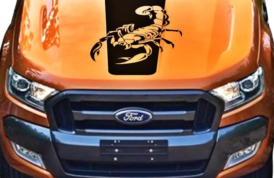 სტიკერი RANGER 2012-2020 კაპოტზე, შავი პრიალა